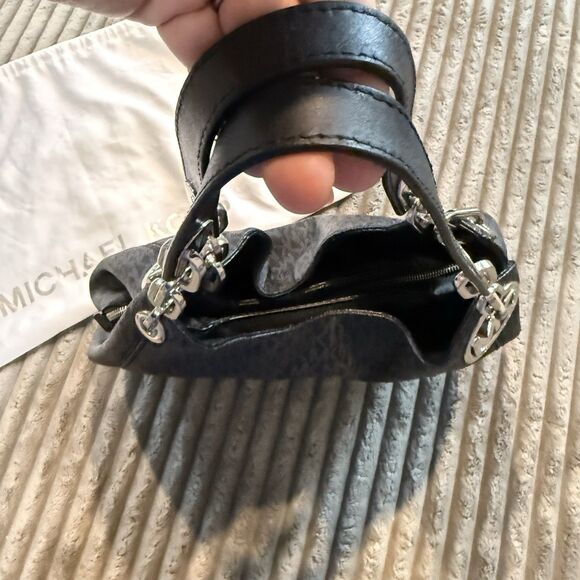 Michael Kors Fulton Signature Logo Shoulder Bag, LG Dark Gray With Storage Bag - Picture 5 of 16